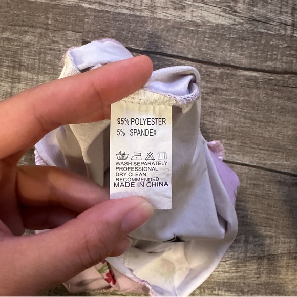 Shein Purple Pink Floral Tank‎ Crop Top - Picture 5 of 8